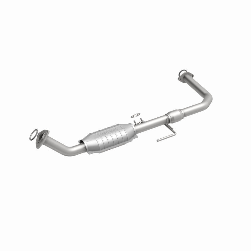 MagnaFlow 49118 oem grade direct-fit catalytic converter, front three-quarter view of the turntable spin