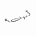 MagnaFlow 49118 oem grade direct-fit catalytic converter, front three-quarter view of the turntable spin