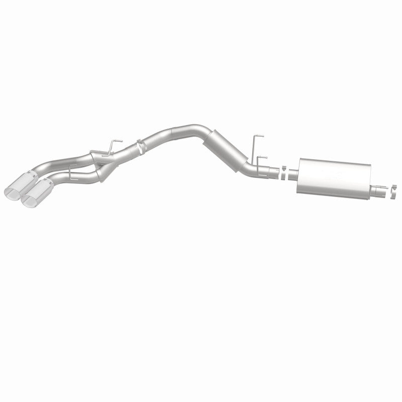 MagnaFlow 15333 street series cat-back exhaust, side view of the turntable spin