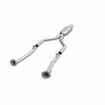 MagnaFlow 24169 hm grade direct-fit catalytic converter, opposite front three-quarter view of the turntable spin