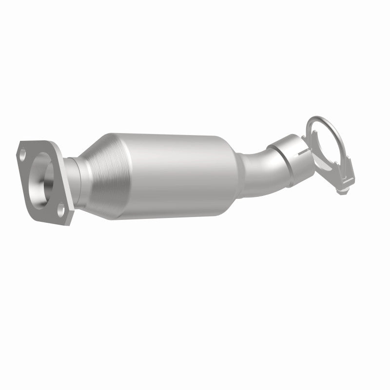 MagnaFlow 5671448 carb direct-fit catalytic converter, front three-quarter view of the turntable spin