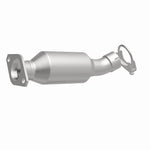 MagnaFlow 5671448 carb direct-fit catalytic converter, front three-quarter view of the turntable spin