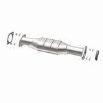 MagnaFlow 24239 hm grade direct-fit catalytic converter, opposite rear three-quarter view of the turntable spin