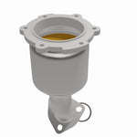 MagnaFlow 49296 oem grade direct-fit catalytic converter, opposite front three-quarter view of the turntable spin