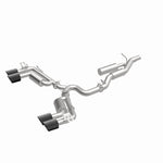 MagnaFlow 19617 neo series cat-back exhaust, front three-quarter view of the turntable spin