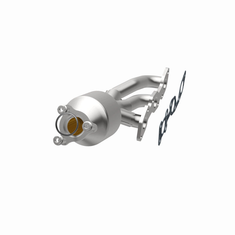MagnaFlow 49998 oem grade manifold converter, opposite rear three-quarter view of the turntable spin
