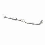 MagnaFlow 27303 hm grade direct-fit catalytic converter, opposite rear three-quarter view of the turntable spin