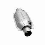 MagnaFlow 441064 universal catalytic converter, opposite side view of the turntable spin