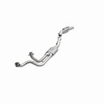 MagnaFlow 93381 hm grade direct-fit catalytic converter, opposite front three-quarter view of the turntable spin