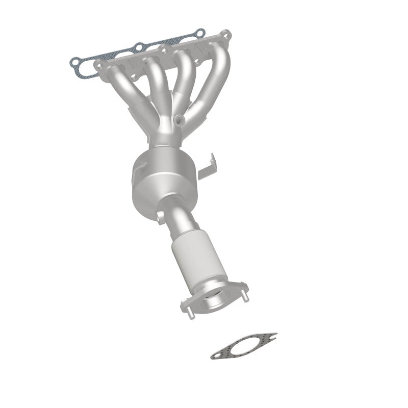 Assembly upright with the outlet flange and gasket at the bottom