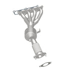 Assembly upright with the outlet flange and gasket at the bottom