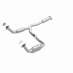 MagnaFlow 24950 hm grade direct-fit catalytic converter, front three-quarter view of the turntable spin