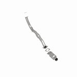 MagnaFlow 93466 hm grade direct-fit catalytic converter, rear three-quarter view of the turntable spin
