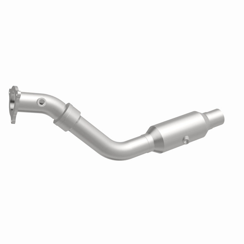 MagnaFlow 4551018 carb direct-fit catalytic converter, front three-quarter view of the turntable spin