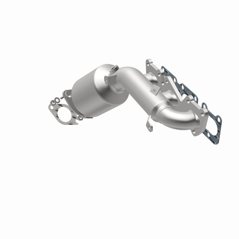 MagnaFlow 52779 oem grade manifold converter, opposite rear three-quarter view of the turntable spin