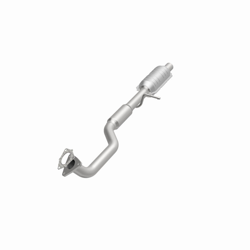 MagnaFlow 23168 hm grade direct-fit catalytic converter, opposite front three-quarter view of the turntable spin