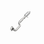 MagnaFlow 23168 hm grade direct-fit catalytic converter, opposite front three-quarter view of the turntable spin