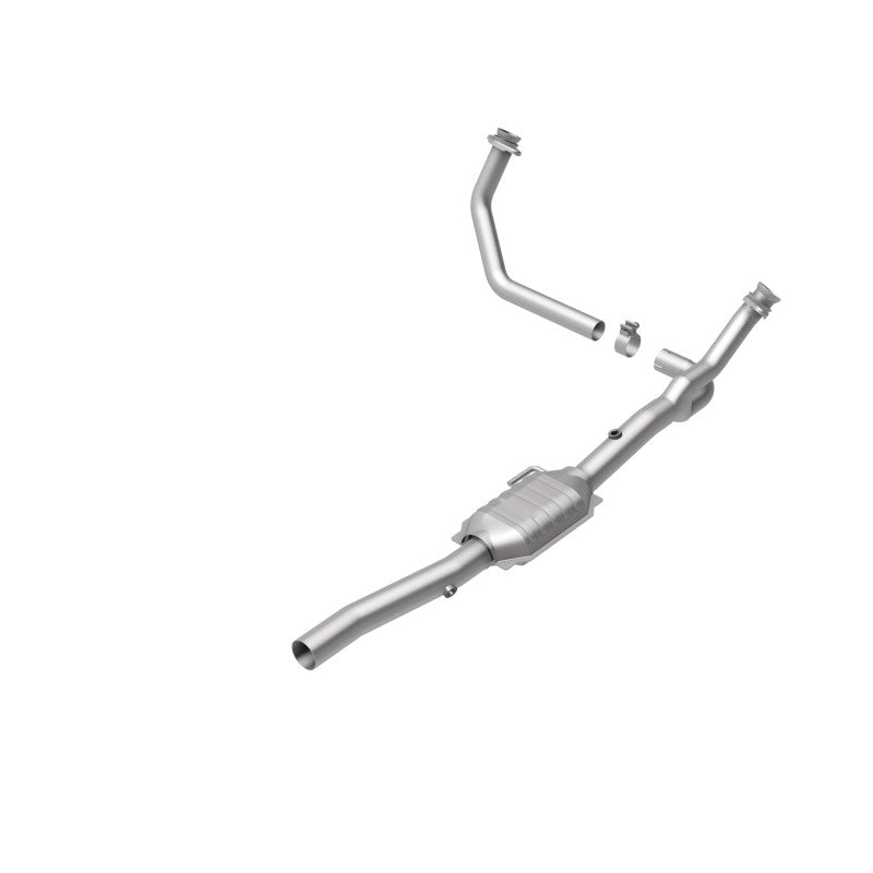 MagnaFlow 93204 hm grade direct-fit catalytic converter, rear view of the turntable spin