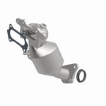 MagnaFlow 52036 oem grade manifold converter, front three-quarter view of the turntable spin