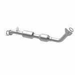 MagnaFlow 447266 carb direct-fit catalytic converter, opposite rear three-quarter view of the turntable spin