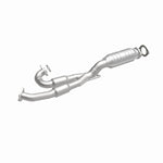 MagnaFlow 93361 hm grade direct-fit catalytic converter, front three-quarter view of the turntable spin