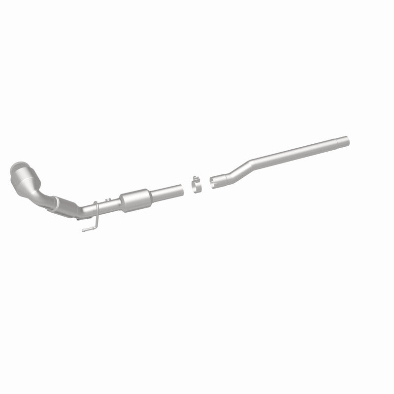 MagnaFlow 52392 oem grade direct-fit catalytic converter, rear three-quarter view of the turntable spin