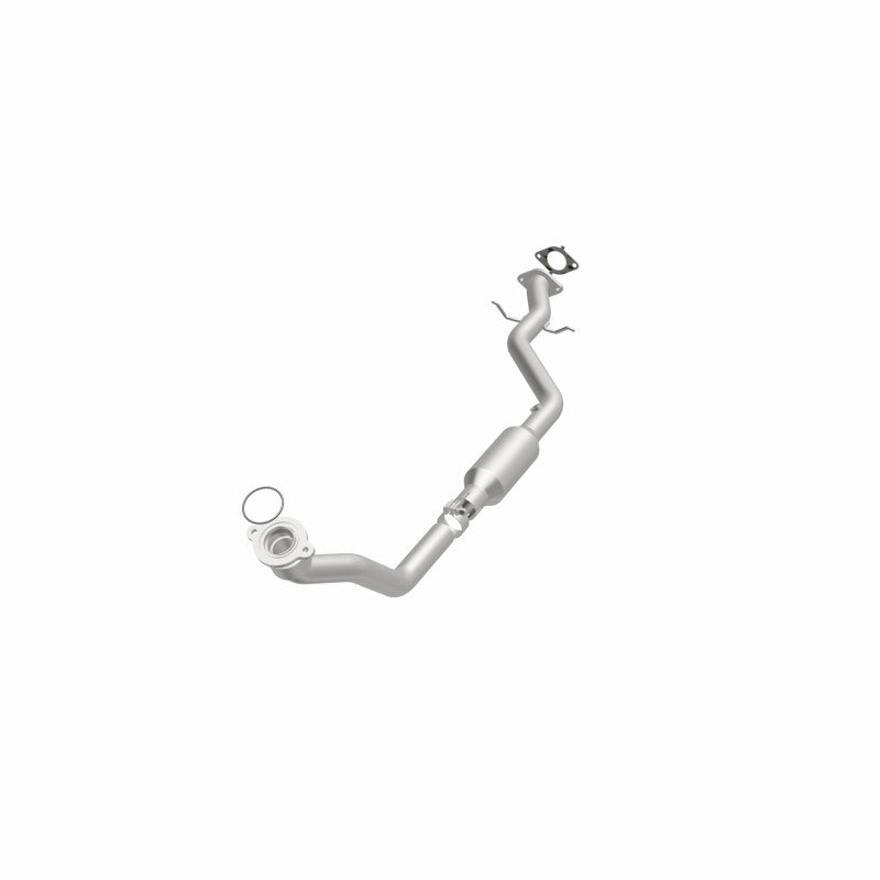 MagnaFlow 23485 hm grade direct-fit catalytic converter, opposite front three-quarter view of the turntable spin