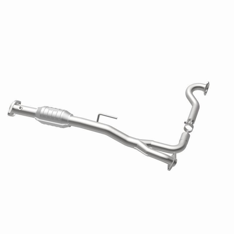 MagnaFlow 93236 hm grade direct-fit catalytic converter, opposite rear three-quarter view of the turntable spin