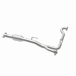 MagnaFlow 93236 hm grade direct-fit catalytic converter, opposite rear three-quarter view of the turntable spin