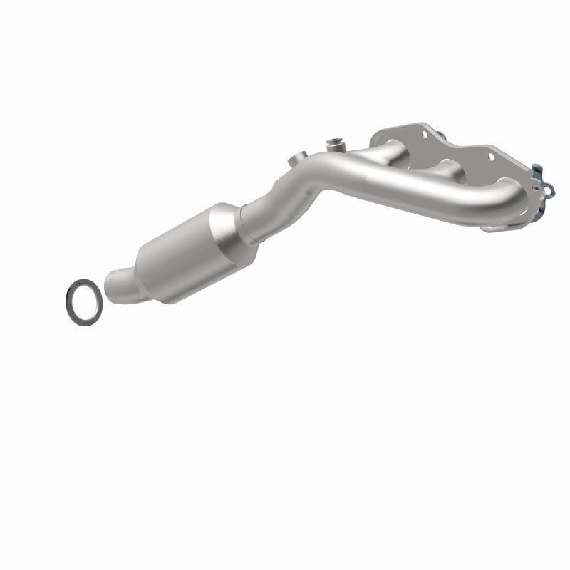 MagnaFlow 49285 oem grade manifold converter, opposite rear three-quarter view of the turntable spin