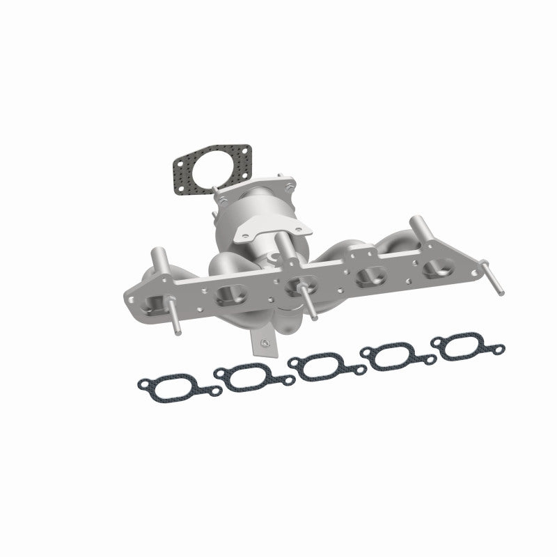 MagnaFlow 452425 carb manifold converter, opposite side view of the turntable spin