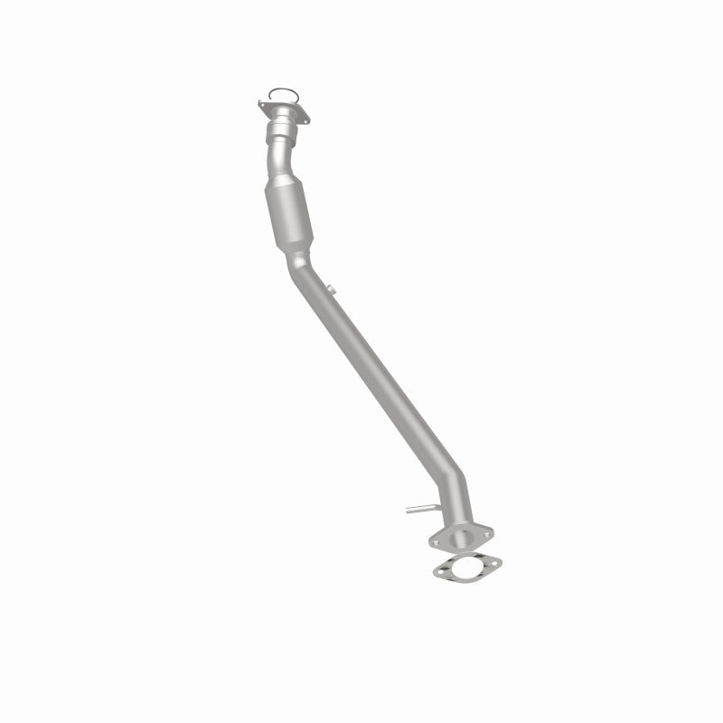 MagnaFlow 5451098 carb direct-fit catalytic converter, rear three-quarter view of the turntable spin