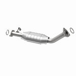 MagnaFlow 23752 hm grade direct-fit catalytic converter, opposite rear three-quarter view of the turntable spin