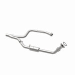 MagnaFlow 23476 hm grade direct-fit catalytic converter, opposite rear three-quarter view of the turntable spin