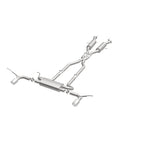 MagnaFlow 16929 street series cat-back exhaust, opposite front three-quarter view of the turntable spin