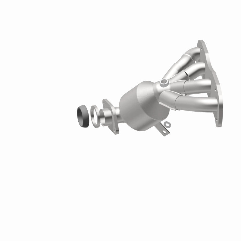 MagnaFlow 52271 oem grade manifold converter, opposite rear three-quarter view of the turntable spin
