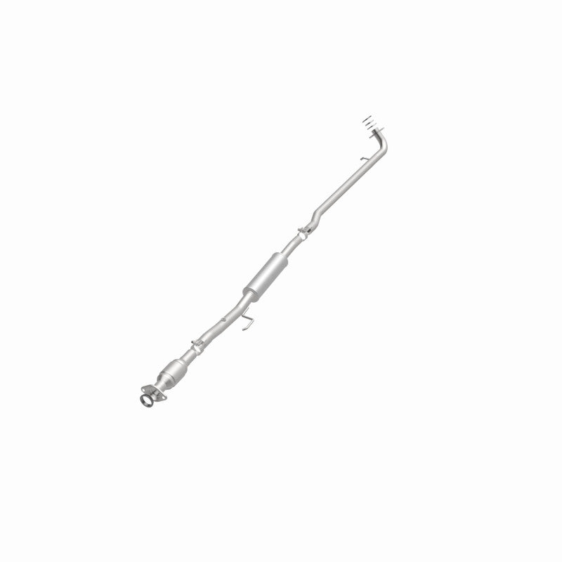 MagnaFlow 93220 hm grade direct-fit catalytic converter, opposite front three-quarter view of the turntable spin