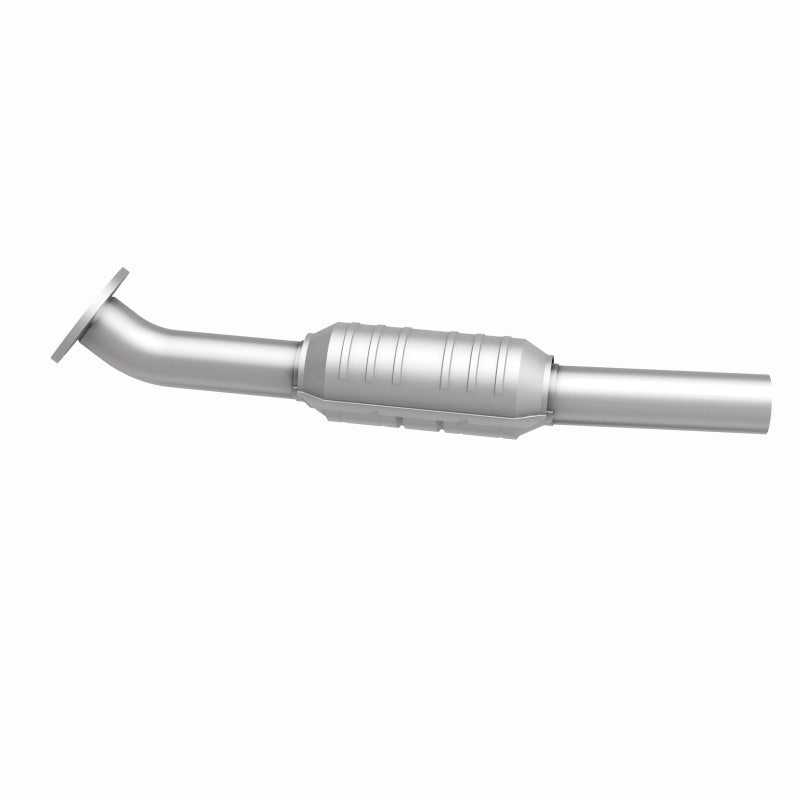 MagnaFlow 23000 hm grade direct-fit catalytic converter, side view of the turntable spin