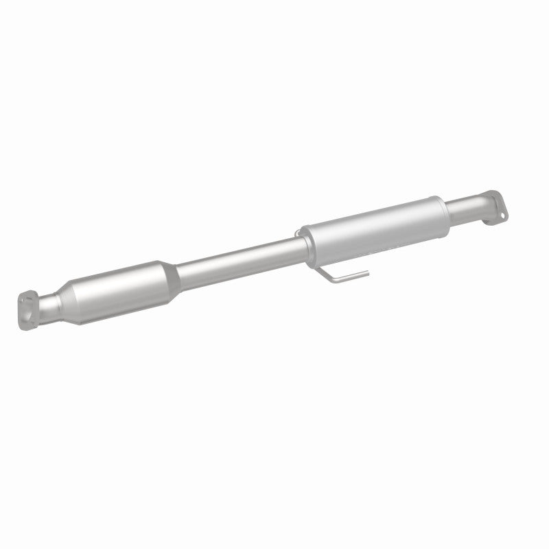 MagnaFlow 5561133 carb direct-fit catalytic converter, rear three-quarter view of the turntable spin
