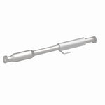 MagnaFlow 5561133 carb direct-fit catalytic converter, rear three-quarter view of the turntable spin