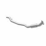 MagnaFlow 5561539 carb direct-fit catalytic converter, opposite rear three-quarter view of the turntable spin