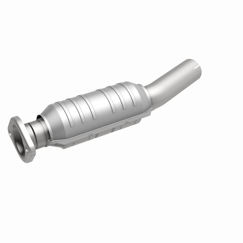 MagnaFlow 23006 hm grade direct-fit catalytic converter, front three-quarter view of the turntable spin