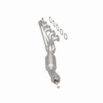 MagnaFlow 50421 hm grade manifold converter, rear three-quarter view of the turntable spin