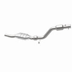 MagnaFlow 24119 hm grade direct-fit catalytic converter, opposite rear three-quarter view of the turntable spin
