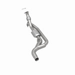 MagnaFlow 23518 hm grade direct-fit catalytic converter, rear three-quarter view of the turntable spin