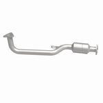 MagnaFlow 23621 epa direct-fit catalytic converter, side view of the turntable spin