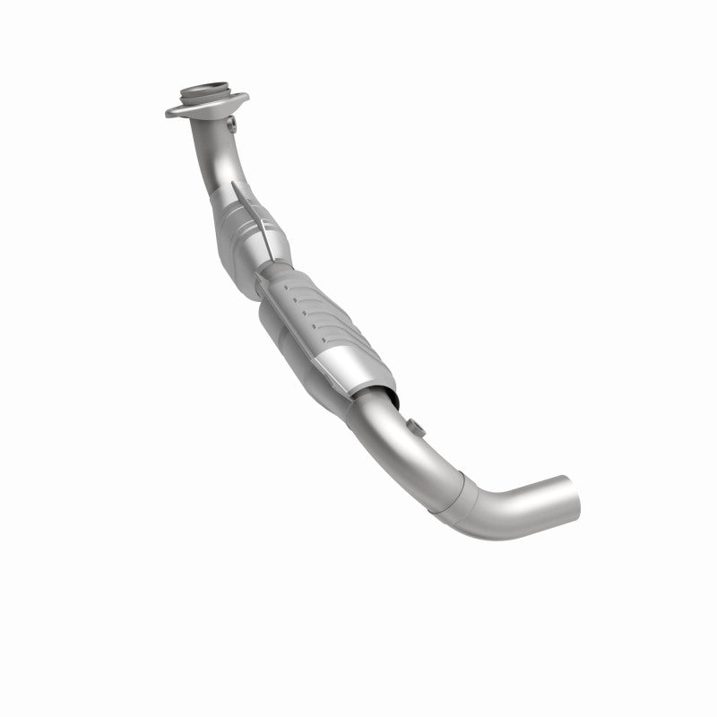 MagnaFlow 93144 hm grade direct-fit catalytic converter, rear three-quarter view of the turntable spin