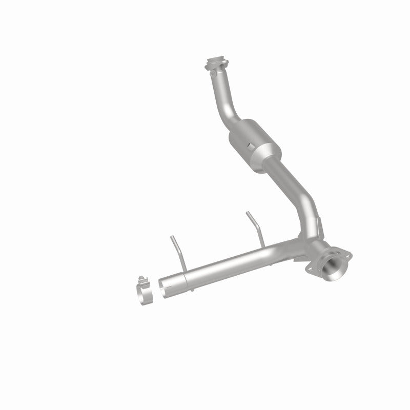 MagnaFlow 52508 oem grade direct-fit catalytic converter, rear three-quarter view of the turntable spin