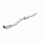 MagnaFlow 24130 hm grade direct-fit catalytic converter, front three-quarter view of the turntable spin