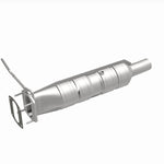 MagnaFlow 280435 oem grade direct-fit catalytic converter, front three-quarter view of the turntable spin